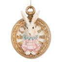 Anhänger Kaninchen Weiß Goldfarbig 6x3x7 cm