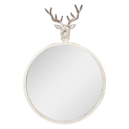 [52S320] Wall Mirror White Brown 48x10x67 cm