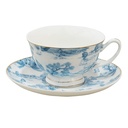 Kaffeetasse mit Untertasse Blau 12x10x6 cm / Ø 15x2 cm / 250 ml