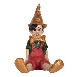 [6PR5573] Decorativa Pinocchio Beige Rosso 13x13x19 cm