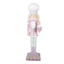 Christmas Decoration Nutcracker Pink White 13x11x47 cm