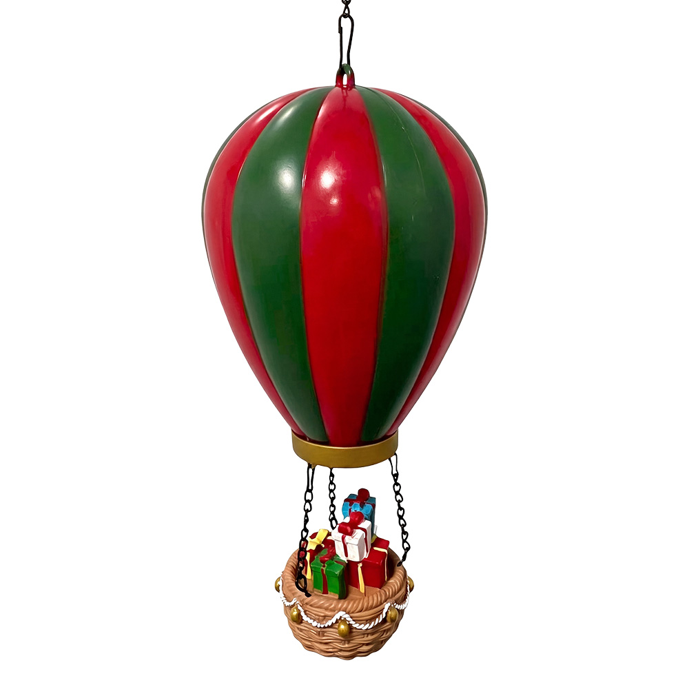 Decoration hot air balloon with LED Red Green Ø 15x28 cm / 2xAAA