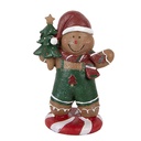 Decoration gingerbread man Brown Green 12x11x21 cm