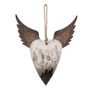 Ciondolo Decorativo Cuore Bianco Marrone 25x4x30 cm