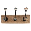 Wall Coat Rack 3 Hooks Brown 31x10x16 cm