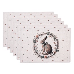 Clayre & Eef Placemats Set of 6 48x35 cm Beige Cotton