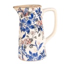 Decorative Pitcher Beige Blue 16x11x20 cm