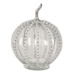 [6GL4544L] Décoration Citrouille Transparent Ø 20x27 cm