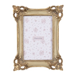 [2F1204] Picture Frame Gold colored Green 16x3x21 cm / 10x15 cm