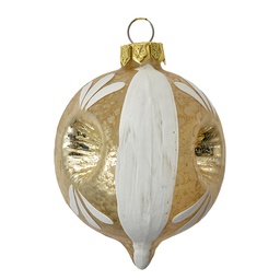 [6GL4708] Palla di natale Grigio Bianco Ø 5x7 cm