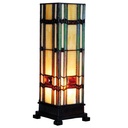 Lampe de table Tiffany Beige, Vert 12x12x35 cm E14/max 1x40W