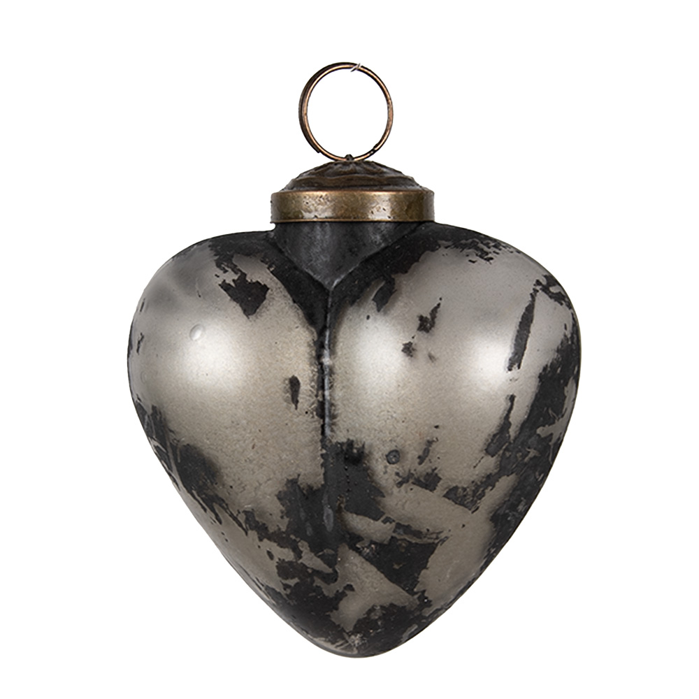 Boule de Noël Gris Noir 8x4x8 cm