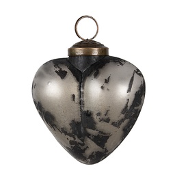 [6GL4692] Weihnachtskugel Grau Schwarz 8x4x8 cm