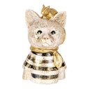 Statua Decorativa Gatto Bianco Nero 11x9x18 cm