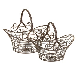 [40152] Aufbewahrungskörbe 2er Set Braun 41x31x35 / 36x24x28 cm