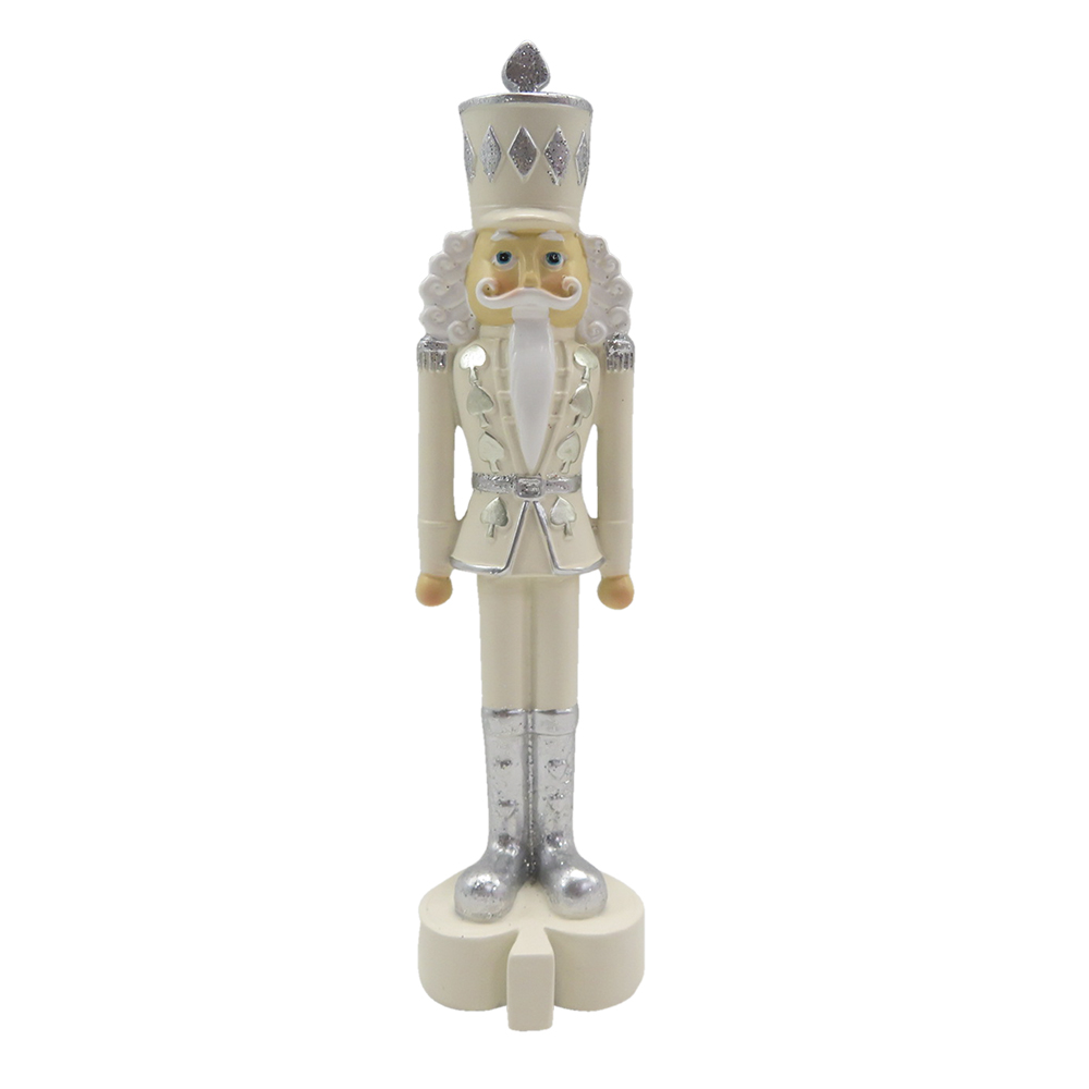 Deko Nussknacker Beige Silberfarbig 4x4x17 cm