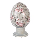 Decoration Egg on base Grey Pink Ø 15x24 cm