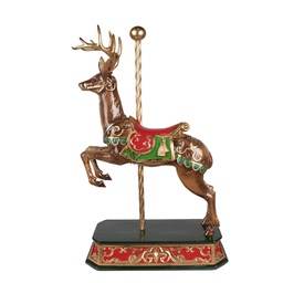 [6PR3922] Image de décoration cerf Marron, Vert 35x18x56 cm