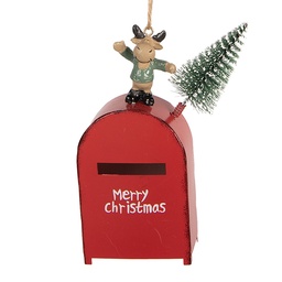 [66748] Ciondolo decorazione Cassetta della posta Rosso Verde 13x6 cm