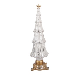 [6PR6309] Decorazione Natalizie Albero di natale Bianco Color oro Ø 9x30 cm