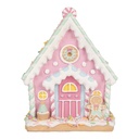 Dekoration Haus Rosa Weiß 13x10x16 cm