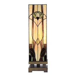 [5LL-6323] Table lamp Tiffany Beige 15x15x54 cm E27/max 1x60W