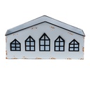 Kerzenhalter Haus Weiß 36x12x18 cm