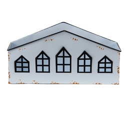 [6Y4653] Kerzenhalter Haus Weiß 36x12x18 cm