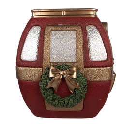 [5MG0118] Décoration Remontée mécanique avec LED Rouge Couleur or 47x48x51 cm