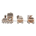 Decoration Train Brown White 33x10x15 cm