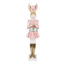 Décoration Lapin Beige Rose 19x23x79 cm