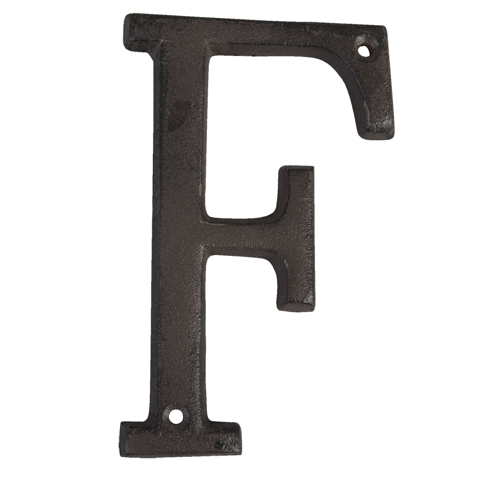 Lettera F Marrone 8x1x13 cm