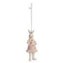Pendentif décoratif Lapin Blanc Rose 4x4x10 cm