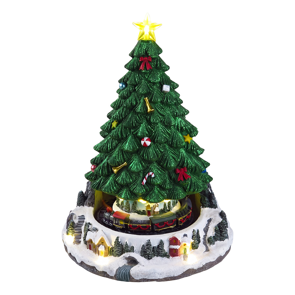 Decoratie kerstboom met LED 23x19x31 cm / 3xAA