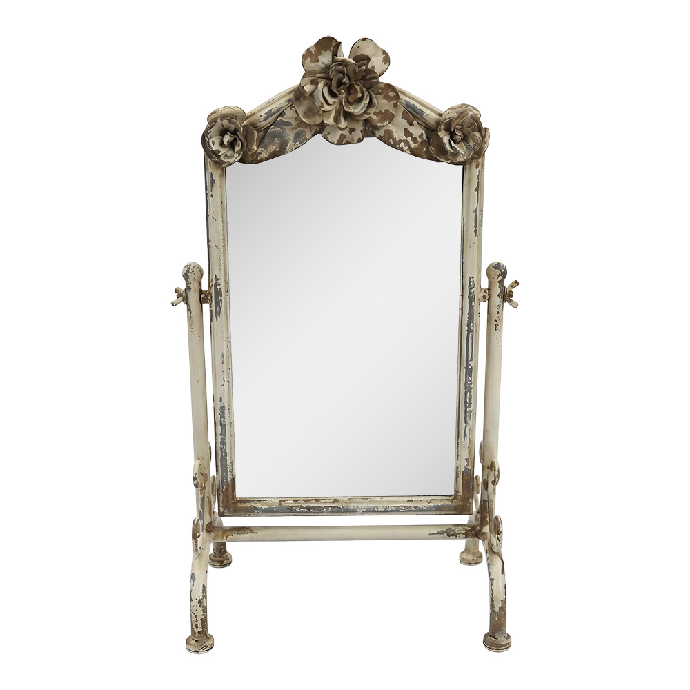 Table mirror Beige Brown 28x20x50 cm