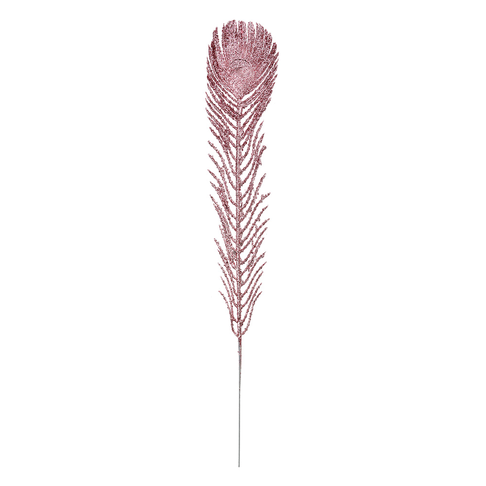 Décoration de Noël plume Rose 7x1x42 cm