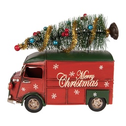 [6Y6232] Model bus met kerstdecoratie 21x10x17 cm