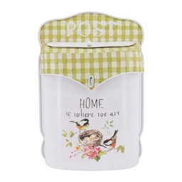 [6Y6041] Letterbox Wall White Green 24x10x35 cm