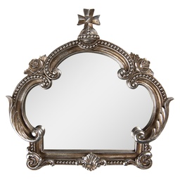 [62S319] Decoration Standing Mirror Silver colored 30x3x30 cm
