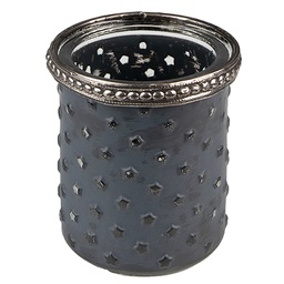 [6GL3967] Glass Tea Light Houder Grey Ø 6x7 cm