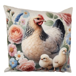 [KT021.443] Housse de coussin Beige Rose 45x45 cm