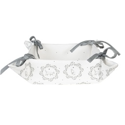 [LGC47] Bread Basket White Grey 35x35x8 cm