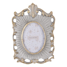 [2F1219] Cornice Foto Grigio Color oro 12x2x16 cm / 6x9 cm