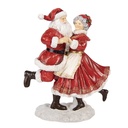 Clayre & Eef Kerstdecoratie Beeld Kerstman 19x11x23 cm Rood Kunststof