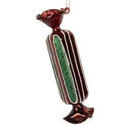 [6GL5320] Boule de Noël Rouge Vert Ø 4x15 cm