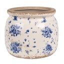 Vaso Porta Pianta Beige Blu Ø 16x13 cm