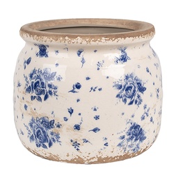 [6CE1659M] Flower Pot Inside Beige Blue Ø 16x13 cm