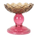 Glas Kerzenhalter Gelb Rosa Ø 10x9 cm