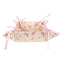 Bread Basket Beige Pink 35x35x8 cm