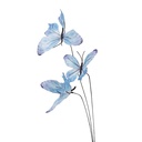 Décoration Branche avec papillons Bleu Violet 10x10x65 cm